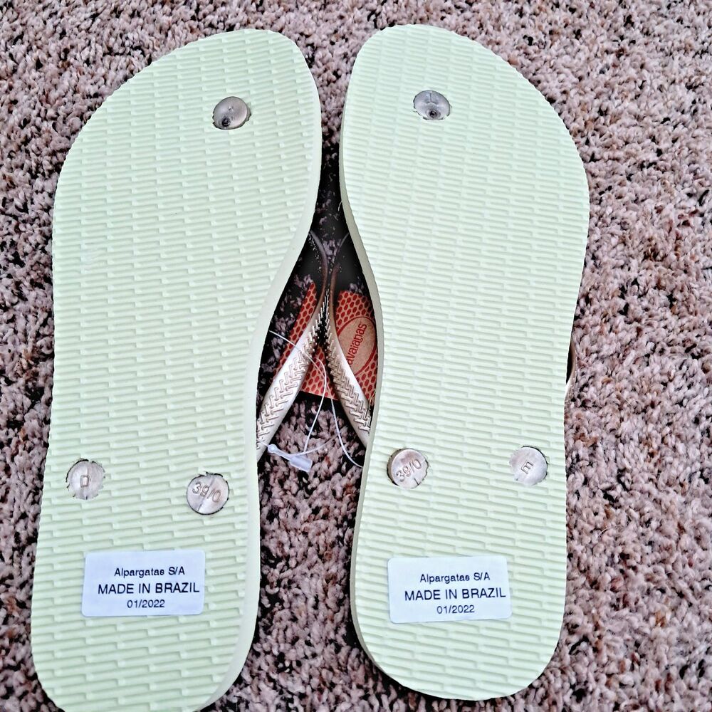 Original HAVAIANAS Flip Flops Sandals Lime Green womens 9 10 - Picture 10 of 10